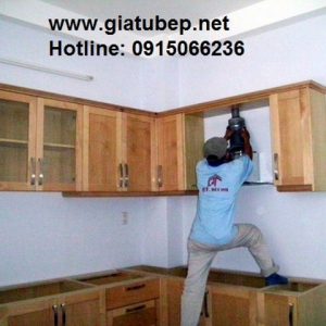 Tủ bếp gỗ phong cách