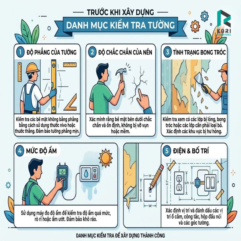 Danh sách cần kiểm tra trường trước khi ốp