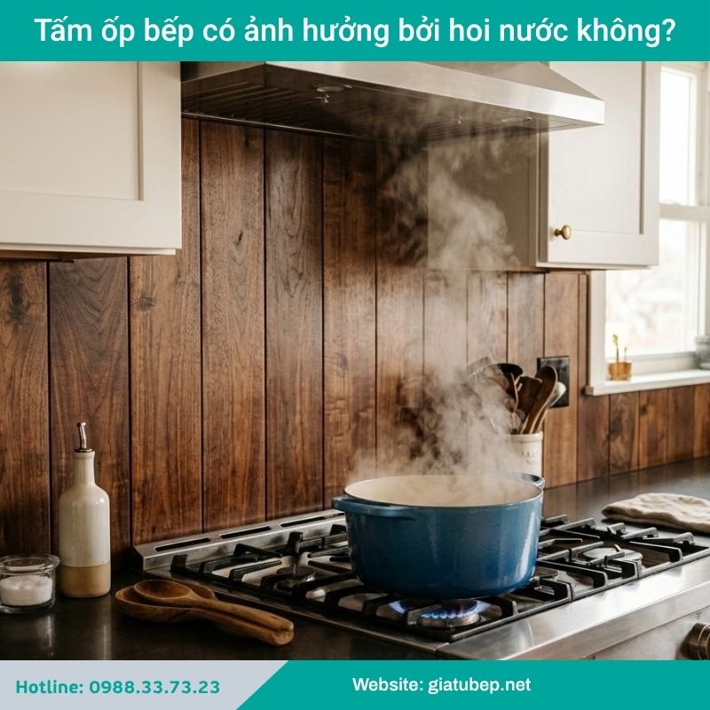 Tấm ốp bếp có bị ảnh hưởng bởi hơi nước không?