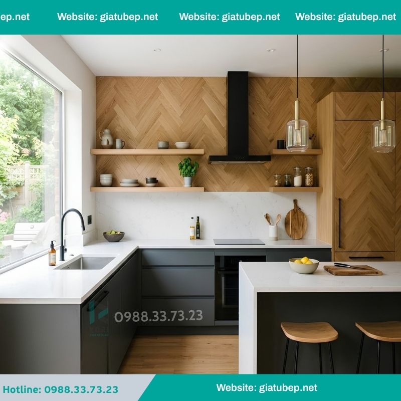 Tấm ốp tường bếp xương cá