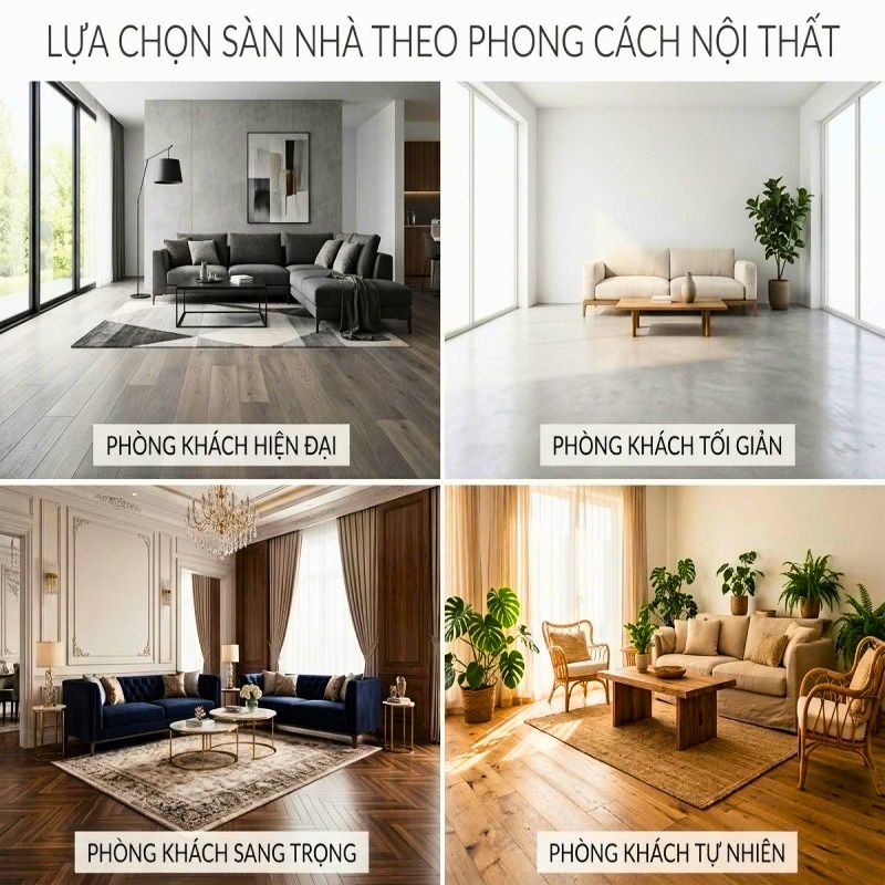 Lựa chọn sàn nhà theo phong cách nội thất